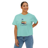 Personalized Books & Cornflower Name Book Club Boxy Tee — XL / Chalky Mint, L / Chalky Mint, 2XL / Chalky Mint, S / Chalky Mint, M / Chalky Mint — personalized example, official product view 17