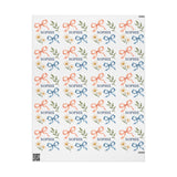 Personalized Bows & Daisies Name Wrapping Paper — 30 x 36 in — 30" x 36" / Matte — personalized example, official product view 1