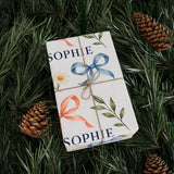 Personalized Bows & Daisies Name Wrapping Paper — 30 x 36 in — 30" x 36" / Glossy — personalized example, official product view 11