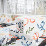 Personalized Bows & Daisies Name Wrapping Paper — 30 x 36 in — 30" x 36" / Matte — personalized example, official product view 6