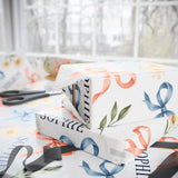 Personalized Bows & Daisies Name Wrapping Paper — 30 x 36 in — 30" x 36" / Glossy — personalized example, official product view 12