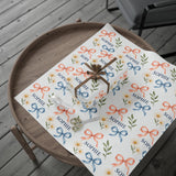 Personalized Bows & Daisies Name Wrapping Paper — 30 x 36 in — 30" x 36" / Matte — personalized example, official product view 4