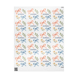 Personalized Bows & Daisies Name Wrapping Paper — 30 x 36 in — 30" x 36" / Glossy — personalized example, official product view 7