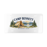 Personalized Camp Name Decorative Aluminum Vanity Plate — Weekend Crew — 12" × 6" — personalized example, official product view 1