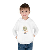 Personalized Cloud Balloon Name Toddler Fleece Hoodie — White / 4T, White / 5-6T, White / 2T — personalized example, official product view 3