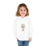 Personalized Cloud Balloon Name Toddler Fleece Hoodie — White / 4T, White / 5-6T, White / 2T — personalized example, official product view 4
