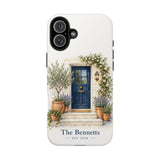 Personalized Cottage Door Family Name Tough Phone Case — iPhone 16 Plus — personalized example, official product view 10
