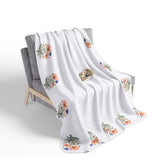 Personalized Cottage Garden Floral Border Sherpa Blanket — Names & Date — 50" × 60" / Beige — personalized example, official product view 5