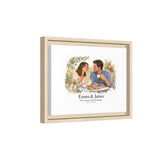 Personalized Couple Watercolor Memory Framed Canvas — Photo, Names & Date — 12" x 9" (Horizontal) / Natural / 1.25" — personalized example, official product view 6