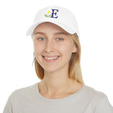 Personalized Daisy Initial Low Profile Embroidered Cap — White / One size — personalized example, official product view 13
