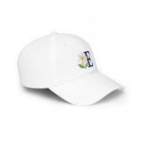 Personalized Daisy Initial Low Profile Embroidered Cap — White / One size — personalized example, official product view 11