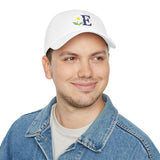 Personalized Daisy Initial Low Profile Embroidered Cap — White / One size — personalized example, official product view 12