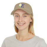 Personalized Daisy Initial Low Profile Embroidered Cap — Khaki / One size — personalized example, official product view 6