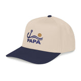Personalized Fishing Title Embroidered Mid Profile Cap — One size / Navy / Natural — personalized example, official product view 4