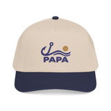 Personalized Fishing Title Embroidered Mid Profile Cap — One size / Navy / Natural — personalized example, official product view 1