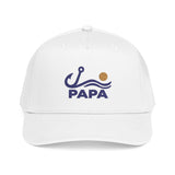 Personalized Fishing Title Embroidered Mid Profile Cap — One size / White — personalized example, official product view 5