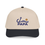 Personalized Fishing Title Embroidered Mid Profile Cap — One size / Black / Natural — personalized example, official product view 9