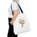 Personalized Flower Shop Bouquet Tote — Custom Name Tag — 18" × 18'' / Black — personalized example, official product view 12