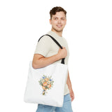 Personalized Flower Shop Bouquet Tote — Custom Name Tag — 18" × 18'' / Black — personalized example, official product view 11