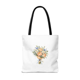 Personalized Flower Shop Bouquet Tote — Custom Name Tag — 18" × 18'' / Black — personalized example, official product view 10