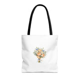 Personalized Flower Shop Bouquet Tote — Custom Name Tag — 16" × 16'' / Black — personalized example, official product view 5
