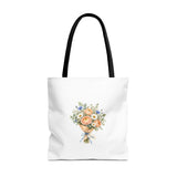 Personalized Flower Shop Bouquet Tote — Custom Name Tag — 18" × 18'' / Black — personalized example, official product view 9
