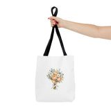 Personalized Flower Shop Bouquet Tote — Custom Name Tag — 13" × 13'' / Black — personalized example, official product view 4