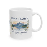 Personalized Lakeside Camping Mug — Names & Anniversary Date, 11oz — 11oz — personalized example, official product view 4