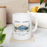 Personalized Lakeside Camping Mug — Names & Anniversary Date, 11oz — 11oz — personalized example, official product view 8