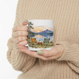 Personalized Lakeside Camping Mug — Names & Anniversary Date, 11oz — 11oz — personalized example, official product view 11