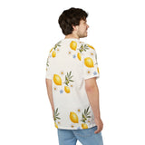 Personalized Lemon & Olive Initial All Over Print T-Shirt — White stitching / 4 oz. / S, White stitching / 4 oz. / M, White stitching / 4 oz. / L, White stitching / 4 oz. / XL, White stitching / 4 oz. / 2XL — personalized example, official product view 8