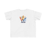 Personalized Little Artist Crayon Name Toddler Tee — White / 5-6T, White / 4T, White / 3T, White / 2T — personalized example, official product view 1