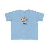 Personalized Little Artist Crayon Name Toddler Tee — Light Blue / 2T, Light Blue / 5-6T, Light Blue / 3T, Light Blue / 4T — personalized example, official product view 9