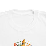 Personalized Little Artist Crayon Name Toddler Tee — White / 5-6T, White / 4T, White / 3T, White / 2T — personalized example, official product view 3