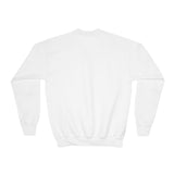 Personalized Little Explorer Name Youth Crewneck Sweatshirt — White / S, White / XL, White / L, White / XS, White / M — personalized example, official product view 2