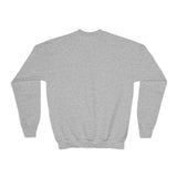 Personalized Little Explorer Name Youth Crewneck Sweatshirt — Sport Grey / XL, Sport Grey / M, Sport Grey / S, Sport Grey / L, Sport Grey / XS — personalized example, official product view 11