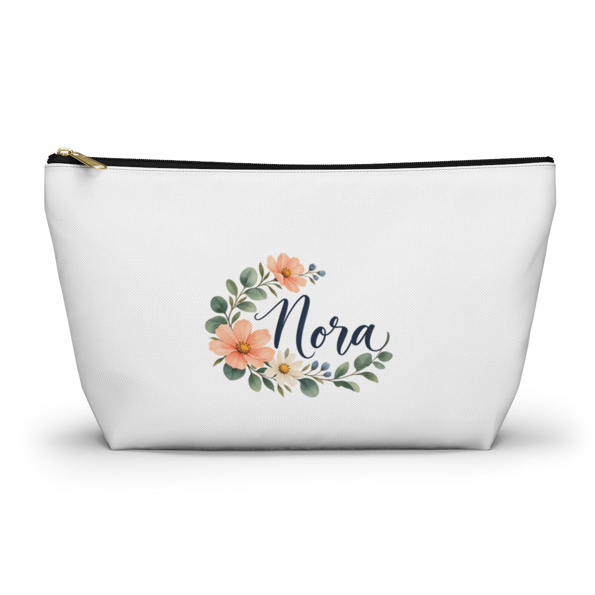 Personalized Little Garden Zipper Pouch — Custom Name — Large / Black zipper — personalized example, official product view 1