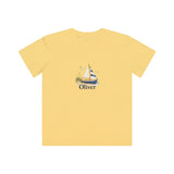 Personalized Little Sailboat Name Kids Jersey Tee — Butter / S, Butter / M, Butter / L, Butter / XL, Butter / XS — personalized example, official product view 4