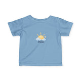Personalized Little Sunshine Baby Name Fine Jersey Tee — Light Blue / 18M, Light Blue / 12M, Light Blue / 6M, Light Blue / 24M — personalized example, official product view 9