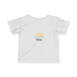Personalized Little Sunshine Baby Name Fine Jersey Tee — White / 6M, White / 12M, White / 18M, White / 24M — personalized example, official product view 1