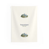 Personalized Mountain Memories Names Indoor Wall Tapestry — 26" × 36" — personalized example, official product view 1
