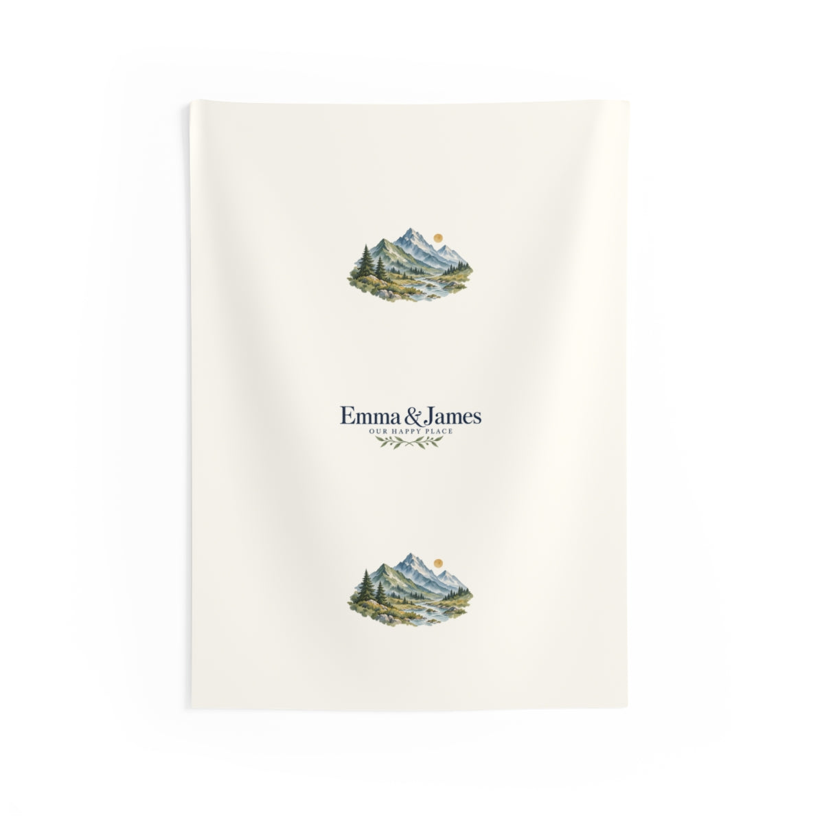 Personalized Mountain Memories Names Indoor Wall Tapestry — 26" × 36" — personalized example, official product view 1