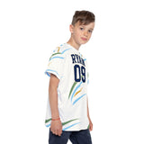 Personalized Name & Number Sage Arc Kids Sports Jersey — XS, S, M, L — personalized example, official product view 9