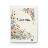 Personalized Notes for Tomorrow Floral Hardcover Journal — Name & Title — Journal — personalized example, official product view 2
