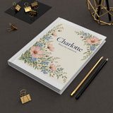Personalized Notes for Tomorrow Floral Hardcover Journal — Name & Title — Journal — personalized example, official product view 6