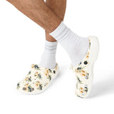 Personalized Olive Daisy Initial Womens EVA Clogs — US 6 (Women's) / White, US 6.5 (Women's) / White, US 7.5 (Women's) / White, US 8 (Women's) / White, US 9 (Women's) / White, US 9.5 (Women's) / White, US 10.5 (Women's) / White, US 11.5 (Women's) / White, US 12 (Women's) / White — personalized example, official product view 8