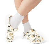 Personalized Olive Daisy Initial Womens EVA Clogs — US 6 (Women's) / White, US 6.5 (Women's) / White, US 7.5 (Women's) / White, US 8 (Women's) / White, US 9 (Women's) / White, US 9.5 (Women's) / White, US 10.5 (Women's) / White, US 11.5 (Women's) / White, US 12 (Women's) / White — personalized example, official product view 9