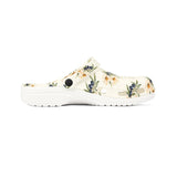 Personalized Olive Daisy Initial Womens EVA Clogs — US 6 (Women's) / White, US 6.5 (Women's) / White, US 7.5 (Women's) / White, US 8 (Women's) / White, US 9 (Women's) / White, US 9.5 (Women's) / White, US 10.5 (Women's) / White, US 11.5 (Women's) / White, US 12 (Women's) / White — personalized example, official product view 3