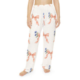 Personalized Peach Bow & Cornflower Name Pajama Pants — S, M, L, XL, 2XL — personalized example, official product view 3