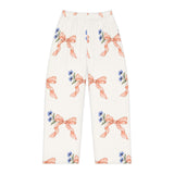 Personalized Peach Bow & Cornflower Name Pajama Pants — S, M, L, XL, 2XL — personalized example, official product view 1